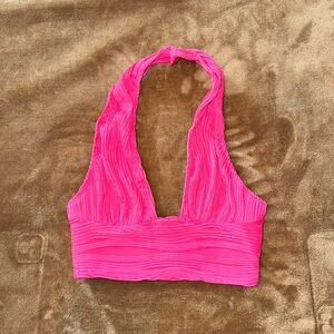 Pink halter bralette top